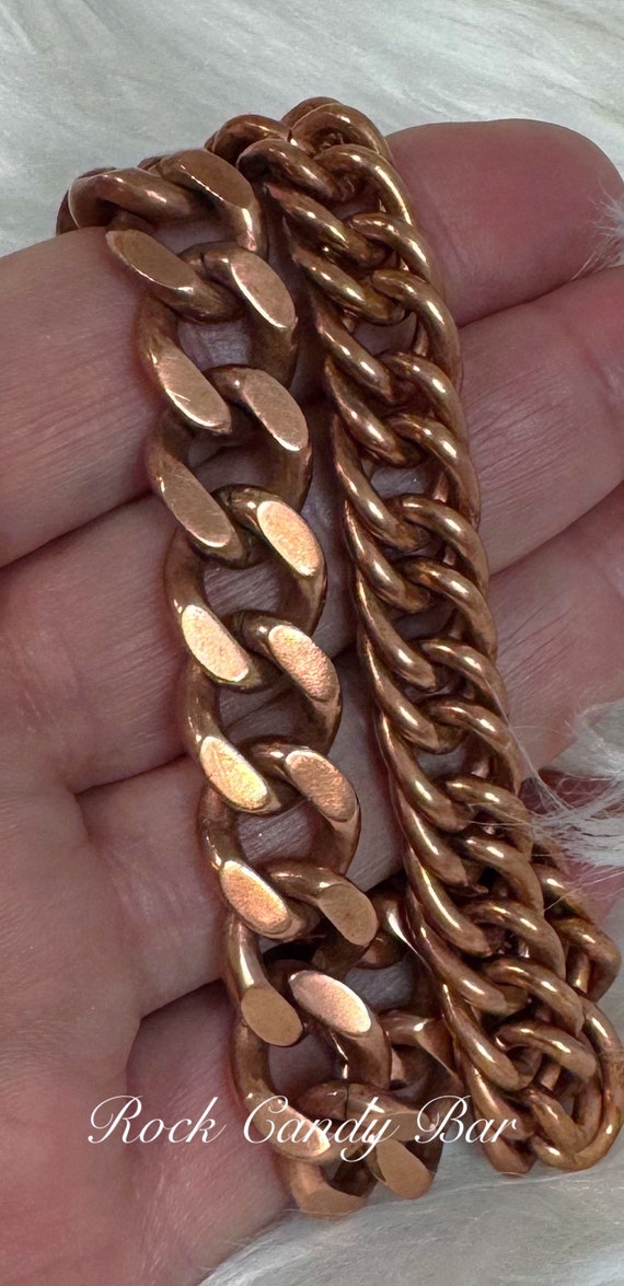 Vintage Thick Heavy Copper Chain Bracelets Unisex 