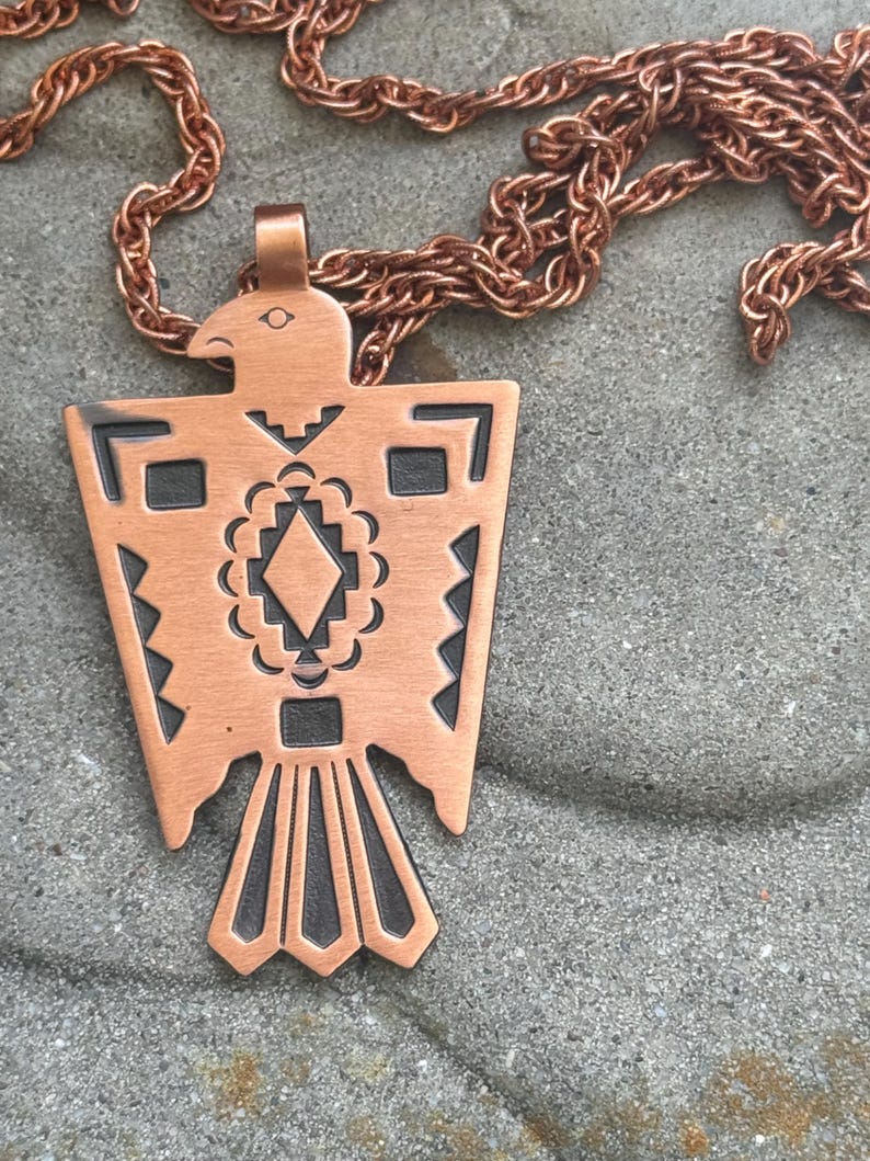 Thunderbird Necklace Copper Unisex Necklace Mens Necklace Husband Gift