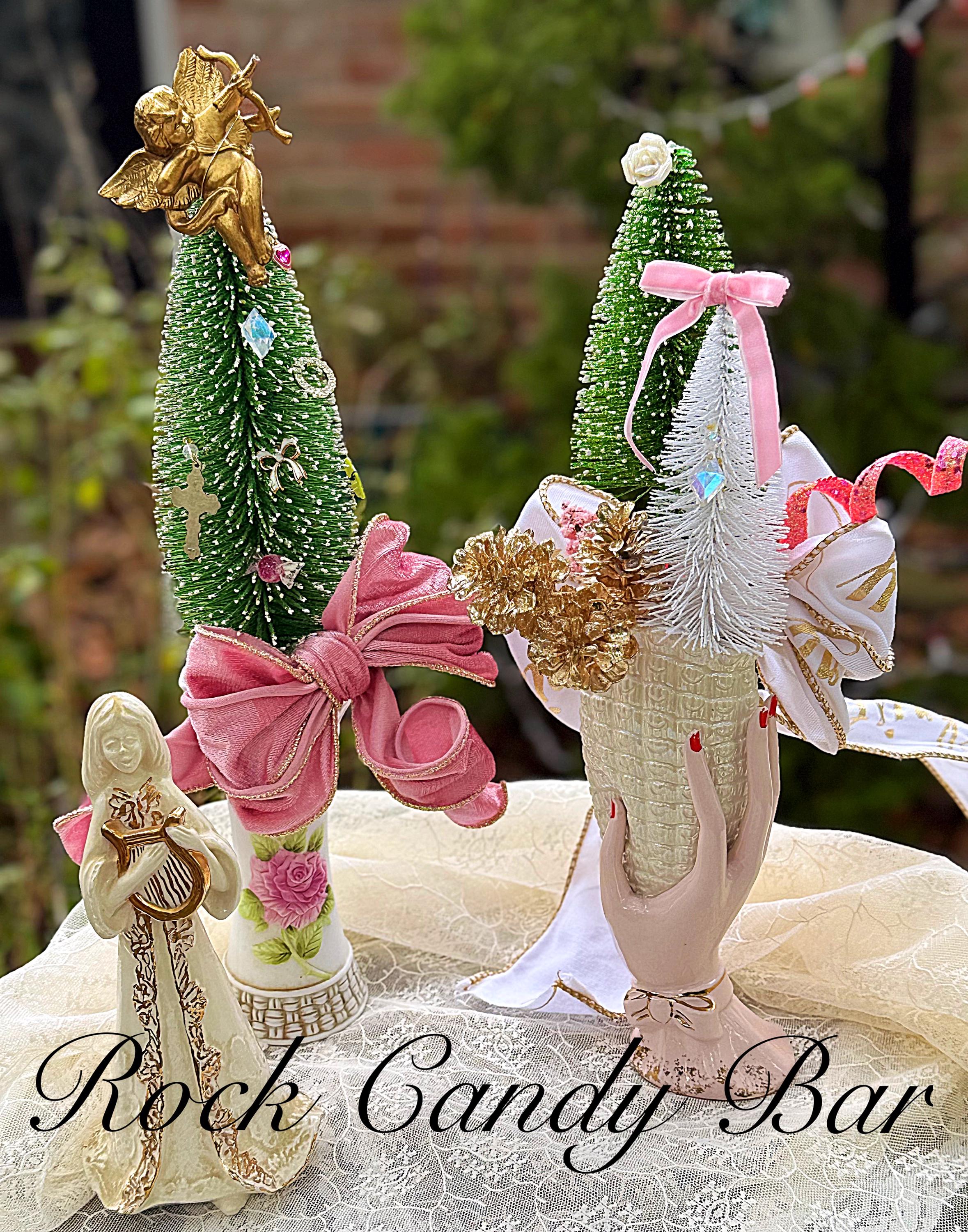 19,1 Cm Glitzernder Weihnachtsbaum-Kragen Mit Pailletten – Rustikaler Mini-Baumrock Für Tischbäume, Festliche Deko, Geschenkidee In Rosa