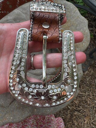 Cintura Larga Donna In Pelle Marrone Con Dischi Rotondi – Stile Western E Bohémien
