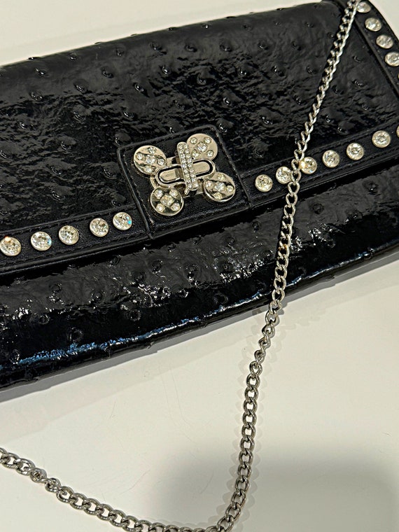 Vintage Purse Vintage 80s Black Rhinestone Studded Shoulder Bag Vintage Black Patent Handbag Collector Handbags Cool Vintage Studded Purse Etsy UK