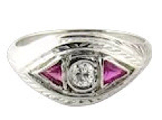 Antique Evil Eye Ring – 18k White Gold, Diamond &… - image 6