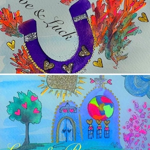 Biglietto d'auguri personalizzato con cornice artistica, auguri personalizzati, fede, biglietto di condoglianze personalizzato, buona guarigione, buon compleanno, fortuna, amore, biglietti di preghiera