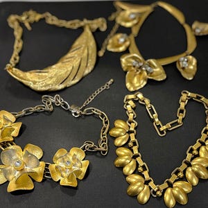 Vintage Chunky Gold Chain Choker Heavy Gold Statement Necklace Bold Gold Chokers Cleopatra Necklaces Chunky Gold Statement Necklace Mermaid