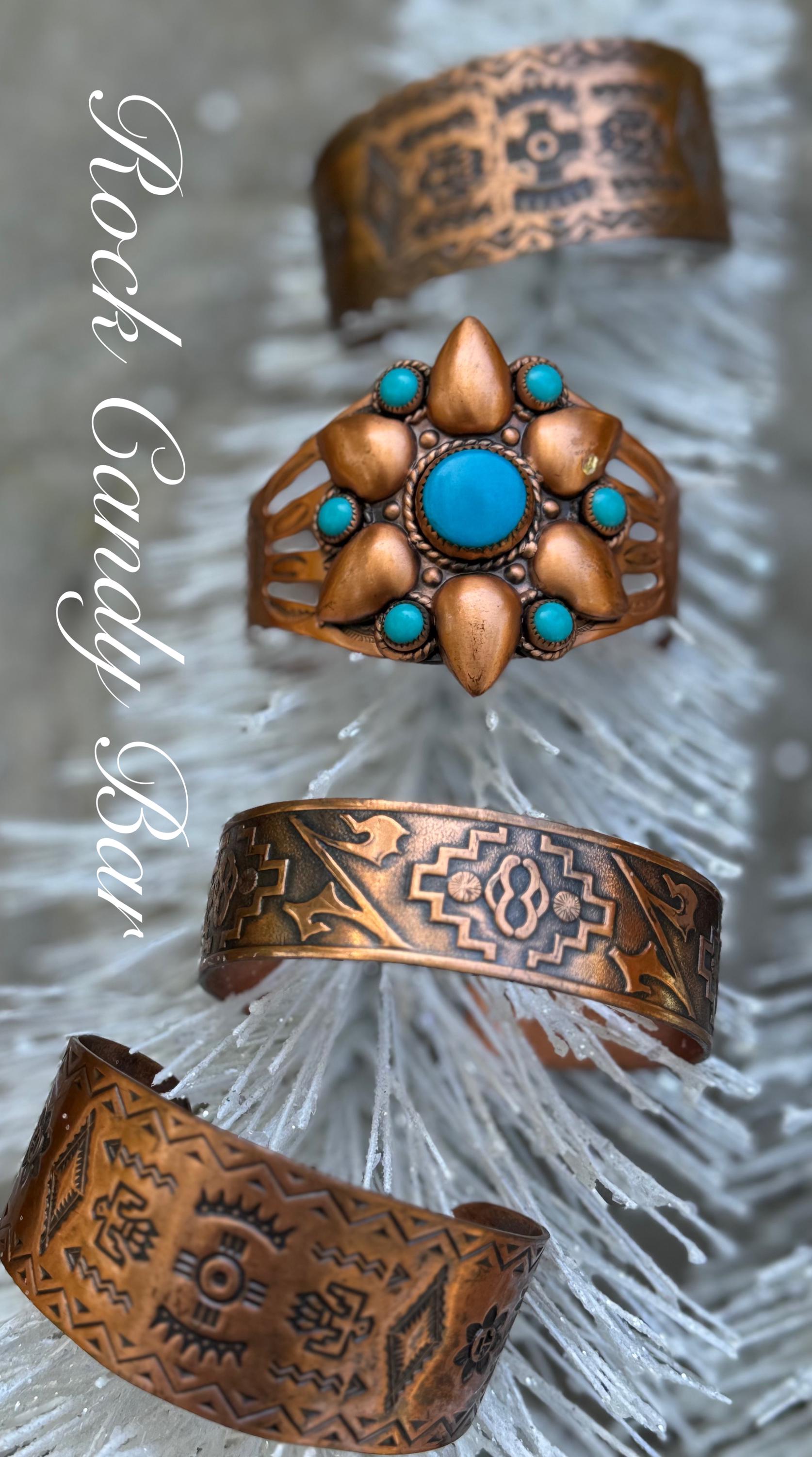 Vintage Native American Copper Cuffs – Thunderbird, Kokopelli