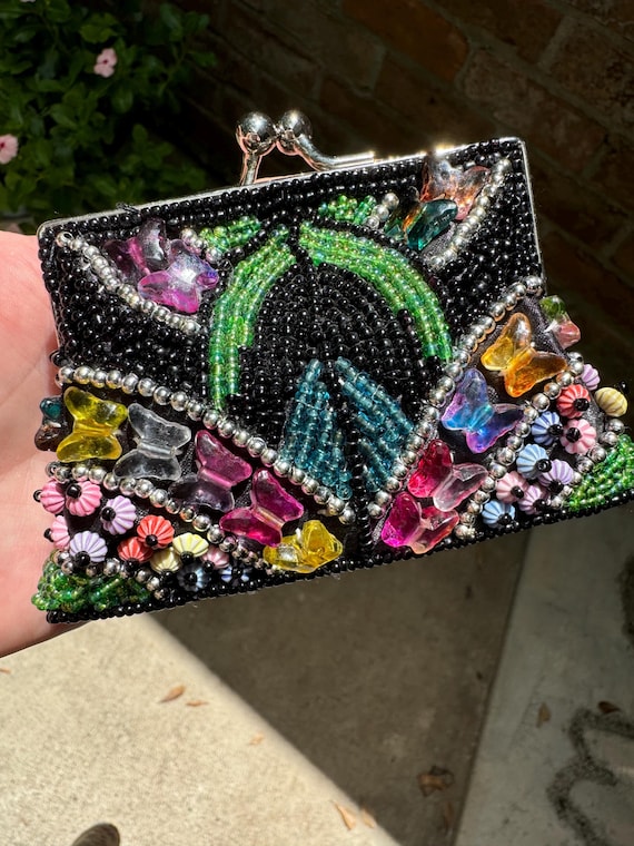 Beaded Purse Handmade Beaded Coin Purse| Bohemian Beaded Coin