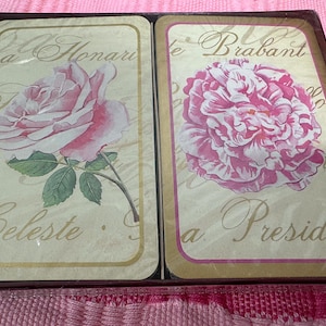 Cartas Vintage Cartas de Baralho Floral Baralho Duplo Cartas de Baralho Flores Bonitas Cartas Vintage Rosas Vintage Presentes de Dia dos Namorados Ponte Única