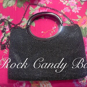 Vintage Black Sparkly Purse Black Top Handle Purse Rhinestone Bag Vintage Handbags Date Night Black Sparkly Bag Convertible Purse Lover