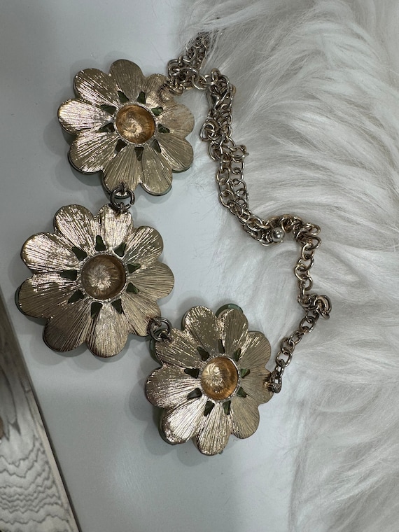 Vintage Daisy Flower Necklace Cute 60's Mod Style Daisy