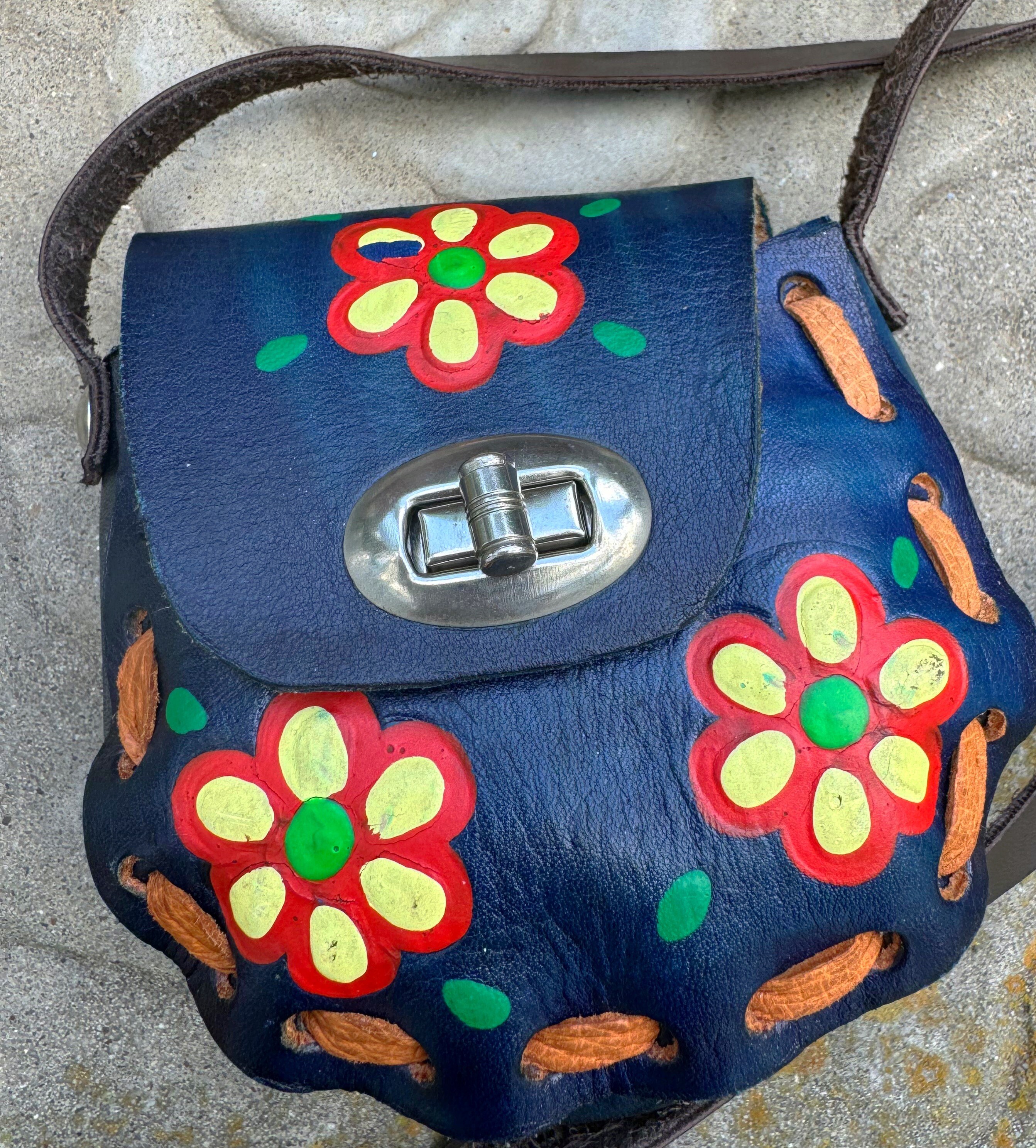 バッグ ~70s USA vintage embroidered purse Retro Handbag, 70s Style Purse, 70s Style Handbag, Floral