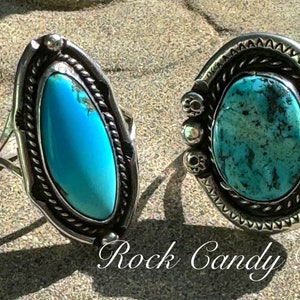 Anillo Navajo Turquesa Vintage en Plata de Ley Talla 9 Anillo Navajo Genial Anillo de Plata de Ley Vintage Joyería del Suroeste
