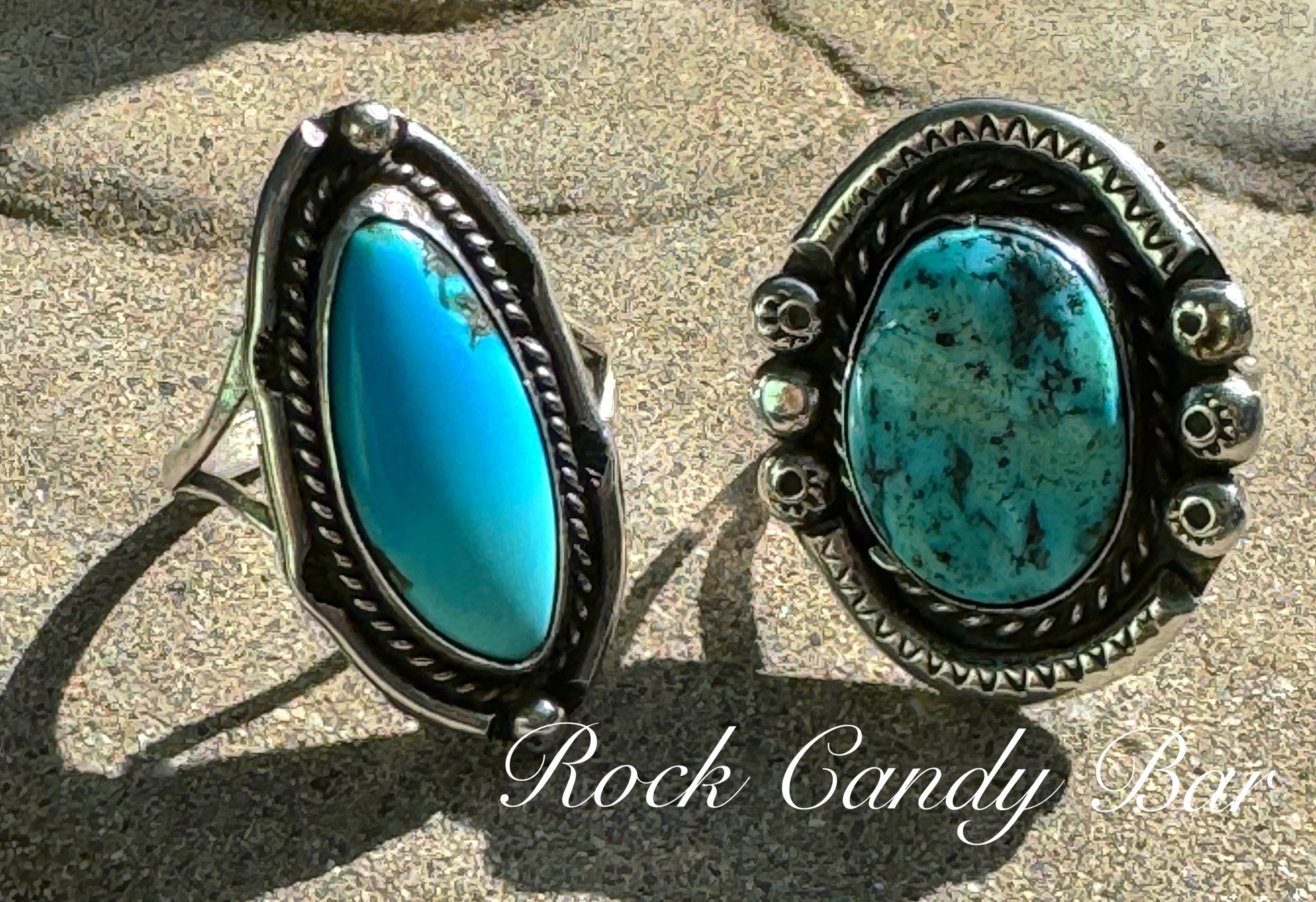 Vintage Navajo Turquoise Ring Size 9 Large Ombre Teardrop