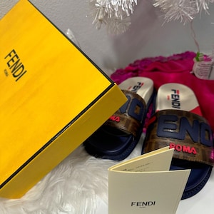 Fendi Vintage Fendi Designer Slides Fendi Roma Like New Fendi Slides Guaranteed Authentic Luxe Gifts Unisex Slides Fendi Shoes Unisex Slides
