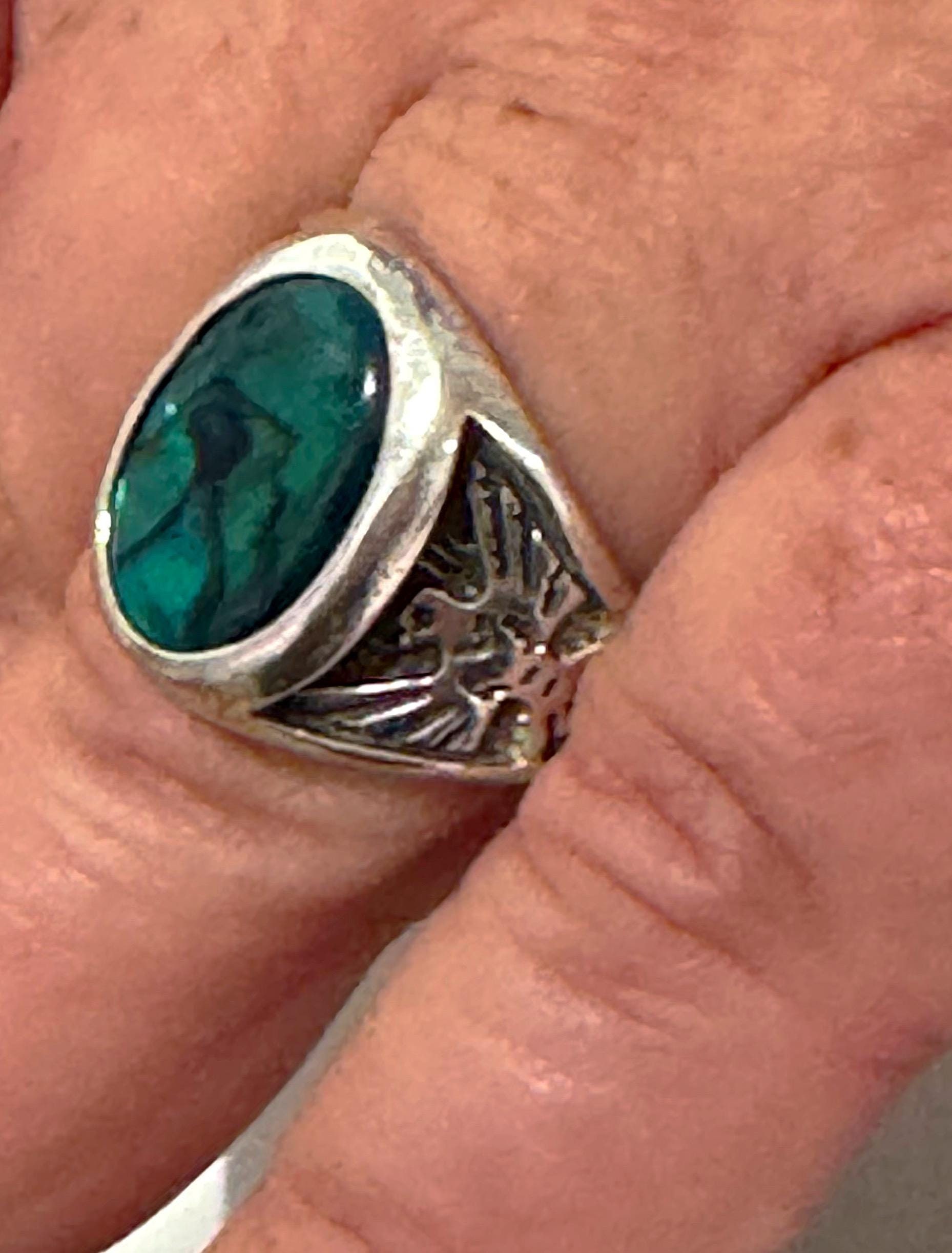 Vintage Navajo Thunderbird Rings – 1970s Sterling Silver With