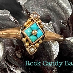 Victorian  Evil Eye Ring Antique ring Turquoise December Birthstone Ring Gold and Turquoise ring cool evil eye ring