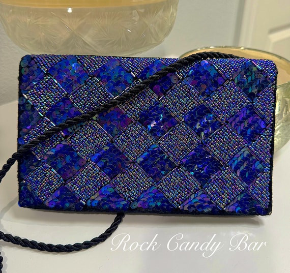 Handtasche Pailletten Blaue Kleine Handtasche Blaue Festliche