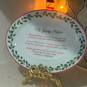 Giving Platter Vintage Christmas Platter Holiday Serving Gifts Pretty Christmas Platter Christmas Plates Wall Christmas Decor Kitchen Holly