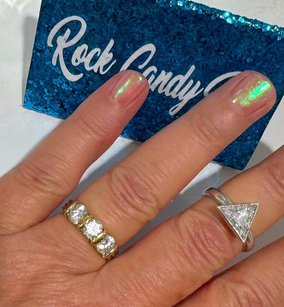 Vintage Three Stone Cubic Zirconia Ring Vintage 80s Ring Sterling Silver  Stone Ring Multi Stone Rings Two Tone Stone Ring Vintage Seta