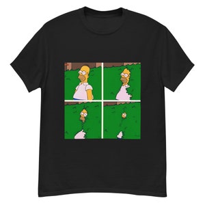 Homer Simpson Disappearing in the Bushes. Funny Meme Gift Custom Cartoon Joke T-Shirt