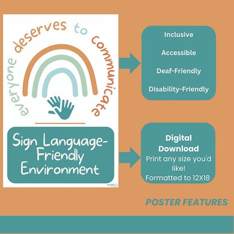 ASL Signing Inclusive Poster for Signingfriendly Environment in