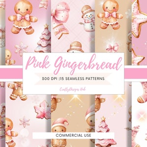Pink christmas pattern, pink watercolour Christmas Pattern, Christmas pattern, seamless Christmas pattern, pink pattern, digital pattern
