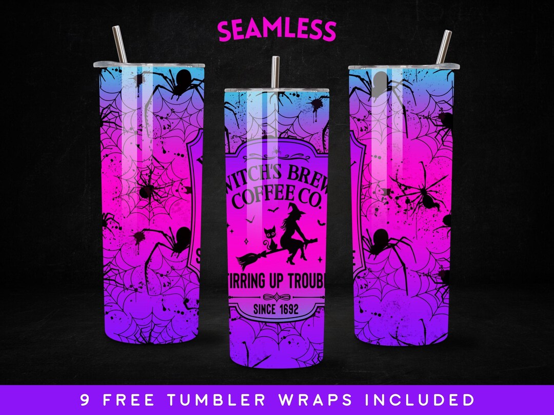 Witches Brew Tumbler Wrap Fall Halloween Spooky 20oz Sublimation ...