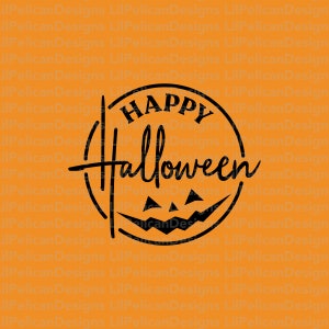 Happy Halloween SVG, happy halloween clipart with flying bats, happy halloween png, dxf, cricut halloween svg, silhouette svg cut file