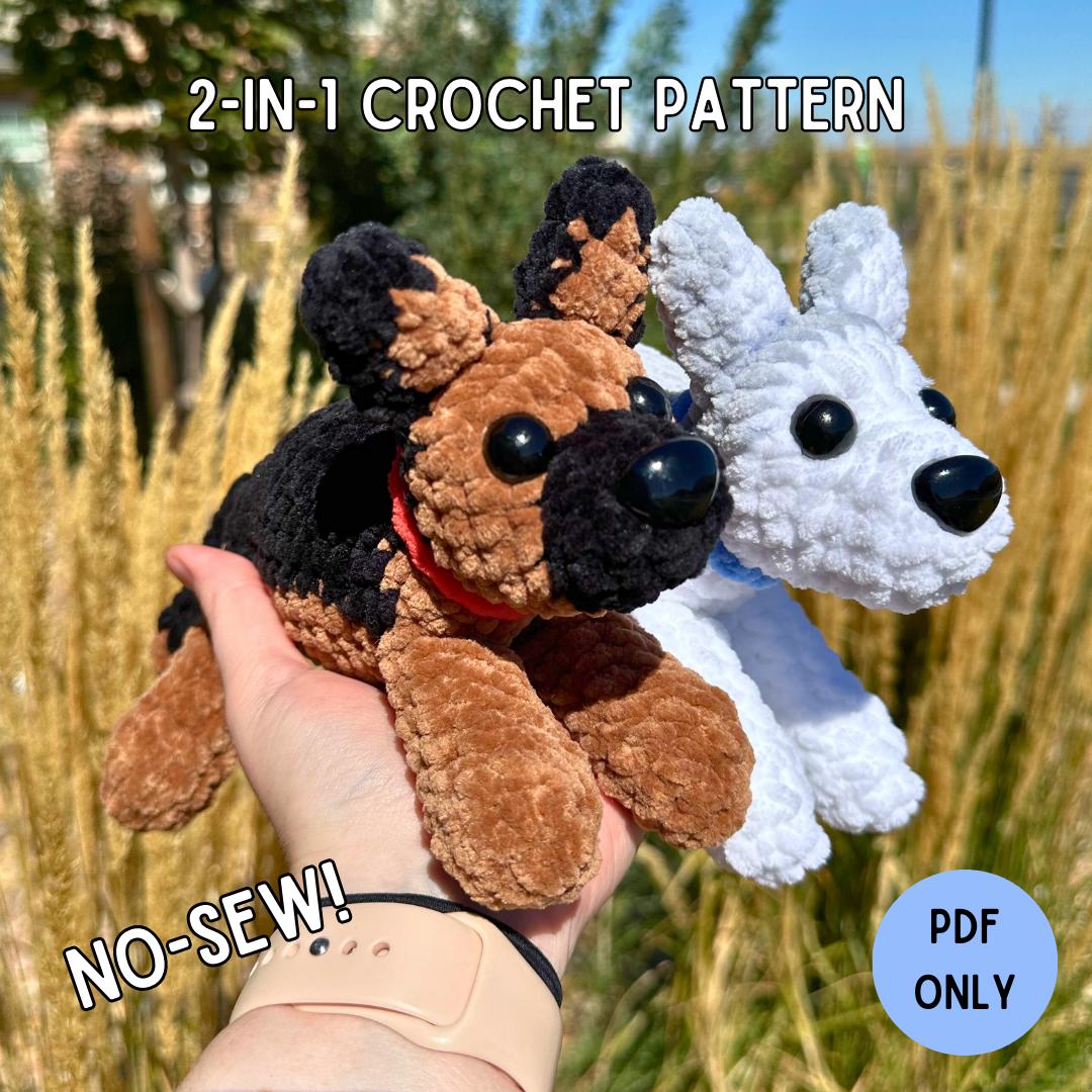 38 German Shepherd Crochet Patterns for Amigurumi, Decor, and Dog Lover Gifts 28 2-in-1 German Shepherd