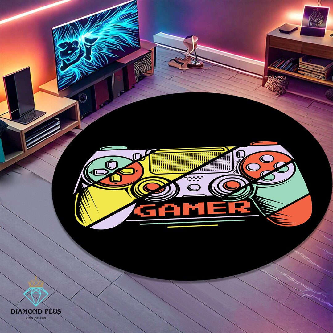 Gaming Pc Rug Gaming Room Ruggamer Rug Consolpainting Look Ruge-sport - Etsy