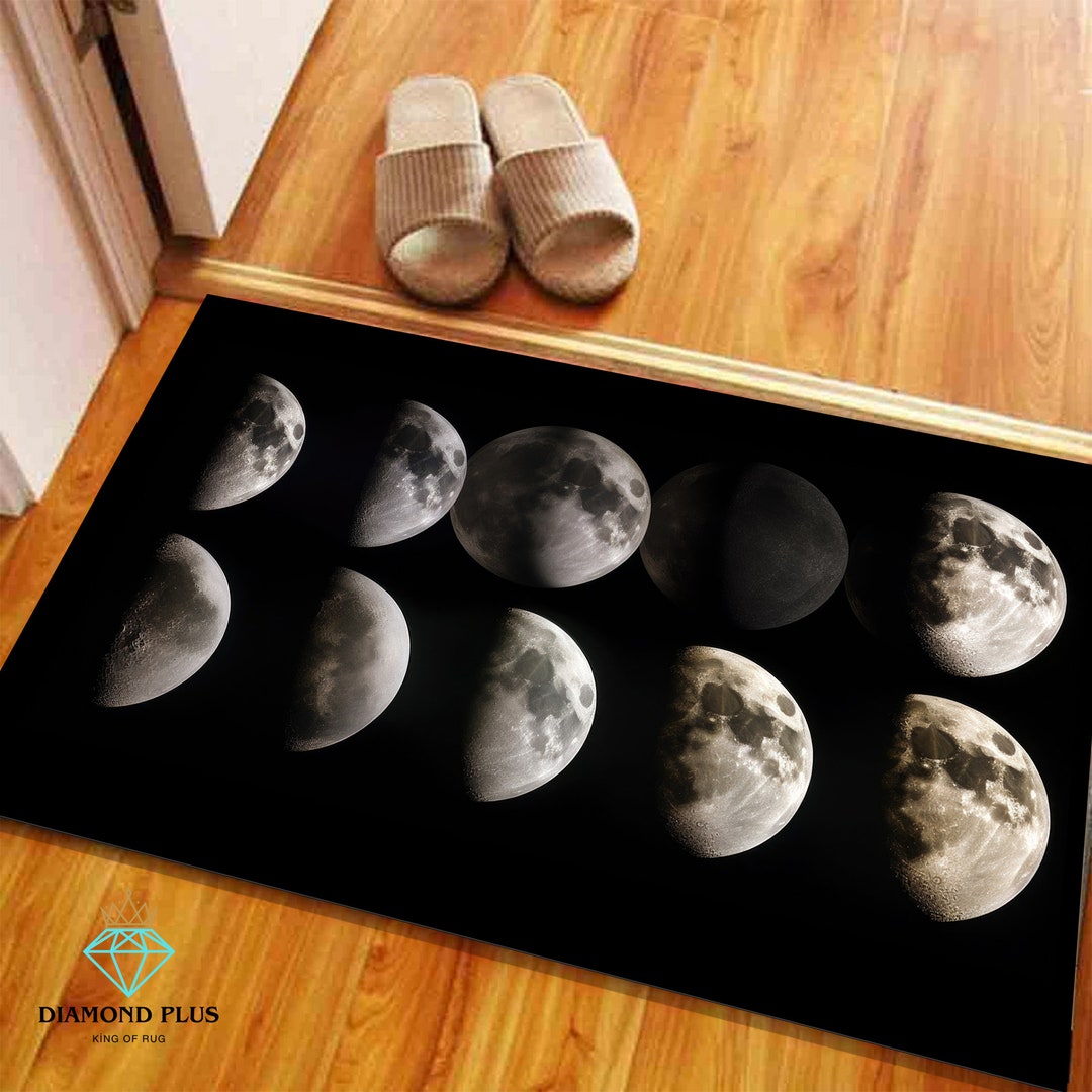 Moon Phases Rug Moon Rug Moon Area Rugmoon Gift Rugmoonlit Etsy