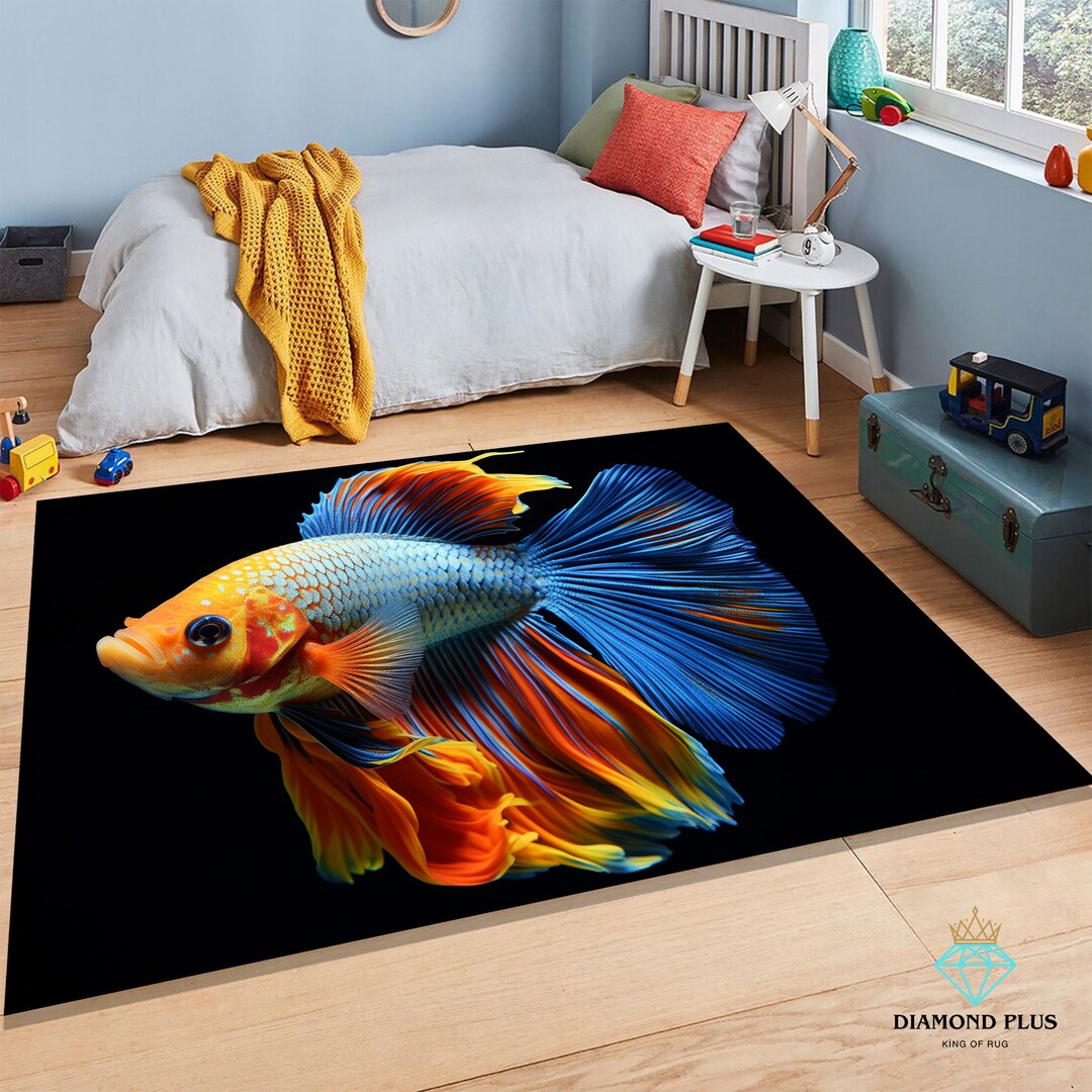 Colorful Fish Rug Fish Rugbubble Rug Animal Rug Underwater Etsy
