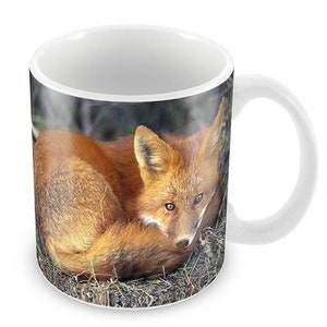 Red Fox Personalised Ceramic mug/Free Personalisation/10oz
