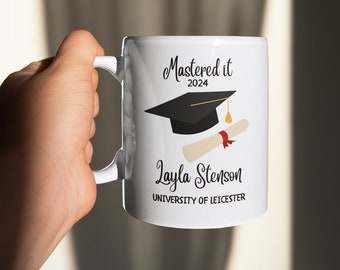 Mastered It Mug, Masters Degree Gift, Graduation Present, Gift for new Graduate, Graduation Gift, Master's Degree, Personalised MBA Gift
