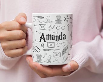 Gift for Potterheads, Wizard Inspired Mug, Personalised Name Mug, Potter Gifts