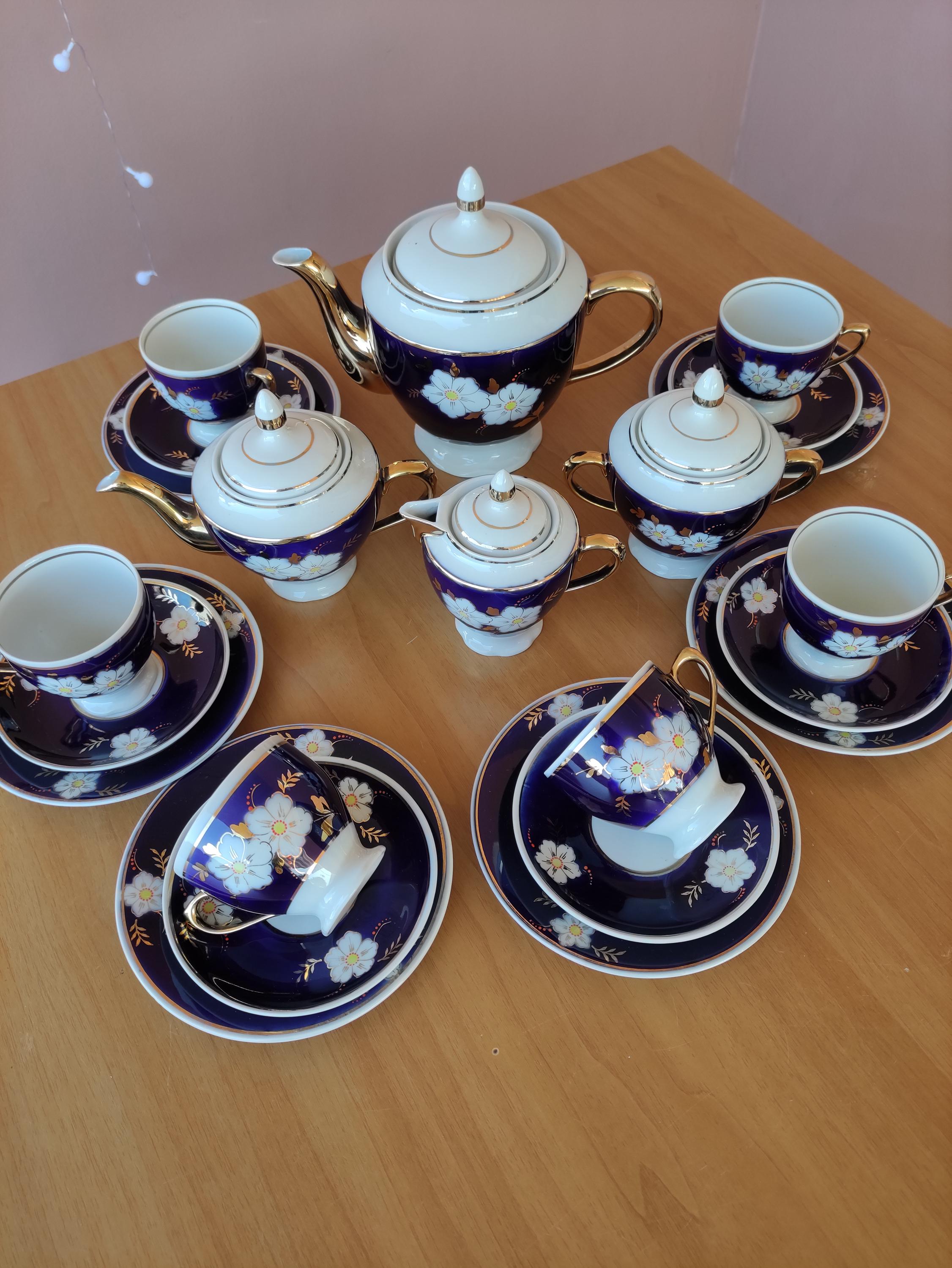 Tazze Colazione Servizio Da Tè Vintage In Ceramica Rosa E Oro - 13 Pezzi  Per 6 Persone Servizio Da The Inglese, image size:2252x2999