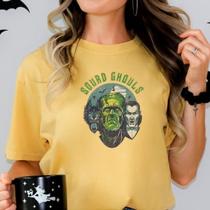 Squad Ghouls Shirt, Frankenstein Shirt, Werewolf Shirt, Dracula Shirt, Villains Shirt, Horror Shirt, Horror Characters, Vintage, Retro