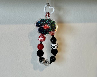Totoro Soot Sprite red black phone strap / keychain / bag charm