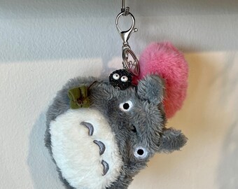 My Neighbor Totoro soot sprite Faux fur Plushie Coin purse bag charm