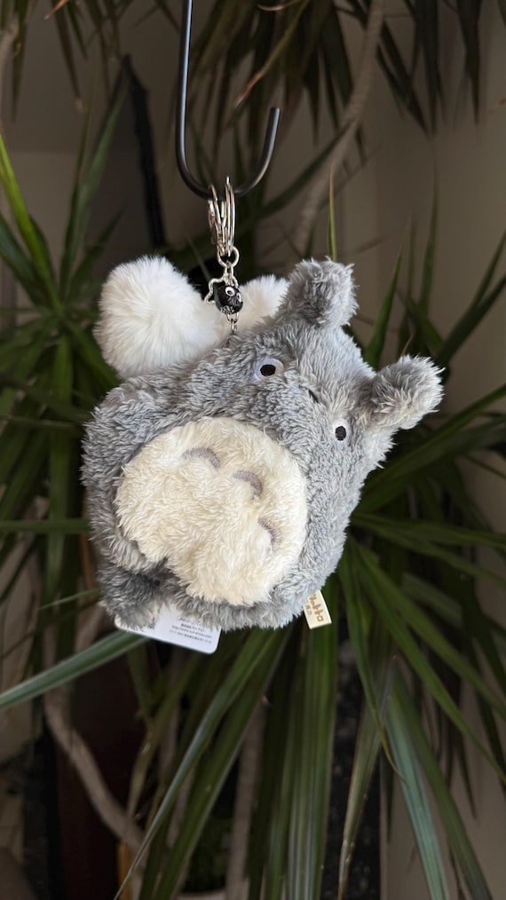 My Neighbor Totoro soot sprite Faux fur Heart Plushie Coin purse bag charm
