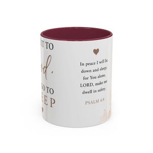 Psalm 4:8 Floral Scripture Mug | Ceramic Coffee Mug