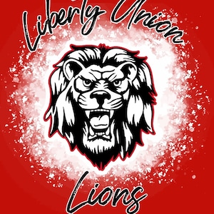 Liberty Union Lions Blanket, Red, Black, Baltimore, Ohio, Football Blanket, Stadium Blanket