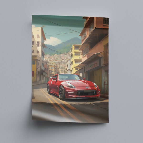 Nissan 370Z Poster: Dynamic Automotive Art for Enthusiasts! Showcase the Spirit of Nissan's Iconic Sports Car