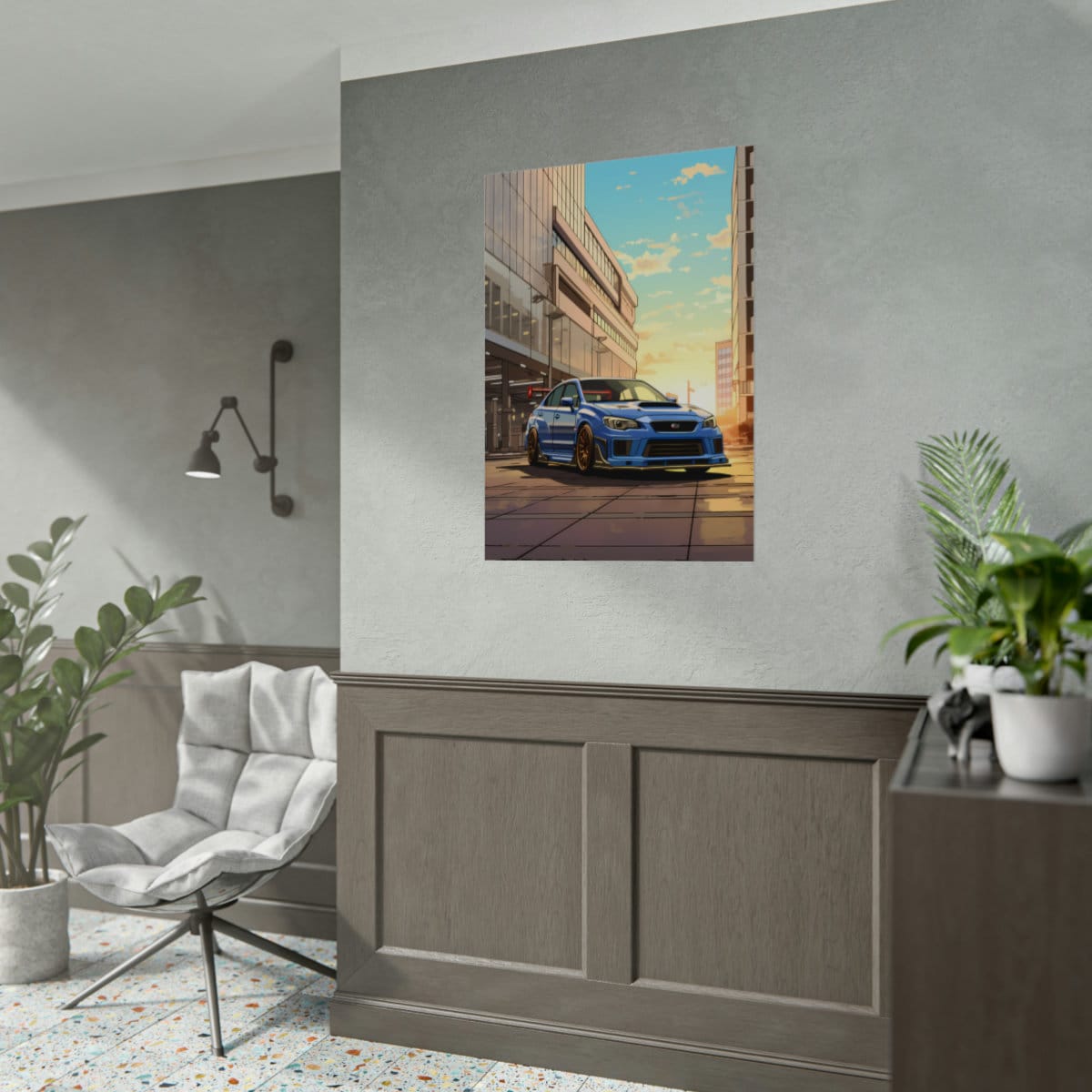 Subaru WRX STI Poster: Unleash the Power Dynamic Artwork for Car
