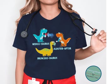 Funny Respiratory Therapist shirt, Dinosaur Pediatric Respiratory Therapy T-shirt, Custom shirt for Peds RT and Nurse, PICU RRT Crew tee
