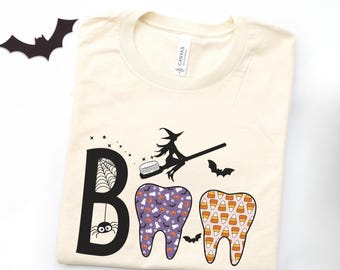 Spooky Dentist shirt, Halloween Sweet Tooth T-shirt, Trick or Teeth Tee, Funny Dentistry Assistant shirt, Boo Dental Office Group shirts