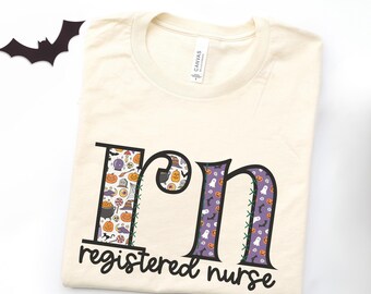 Halloween Registered Nurse T-shirt, Spooky Season RN gift, Nursing Student Pumpkin shirt, NICU Nurse Fall clothing, Cute Medical Ghost shirt