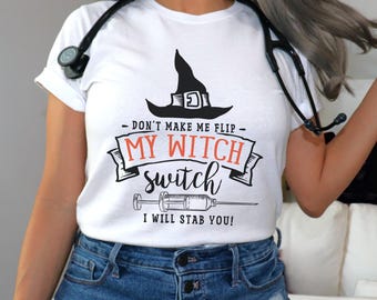 Halloween Nurse shirt, Funny Sarcastic Sayings Nursing gift, Witchy Emergency Room Nurse crewneck, Spooky Season ICU Nurse Tshirt, Snarky RN
