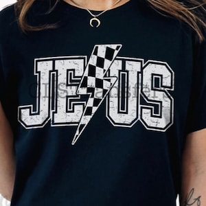 Jesus lightning bolt, Checker, Grunge Jesus, Jesus, Jesus DTF, Design, DTF Print, Ready to Press, Dtf Transfers, Heat Transfer, Dtf transfer