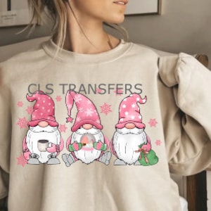 Gnomes, Christmas, Pink Christmas, DTF Print, Ready to Press, Dtf Transfer, Heat Transfer, Christmas Gnomes, Christmas Print, Decor