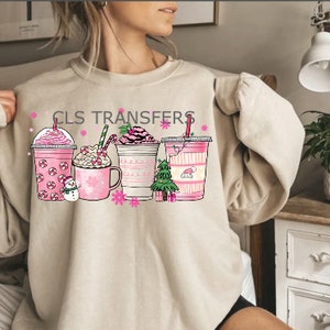 Christmas Coffee, Christmas, Pink Christmas, DTF Print, Ready to Press, Dtf Transfer, Heat Transfer, Coffee, Christmas Print